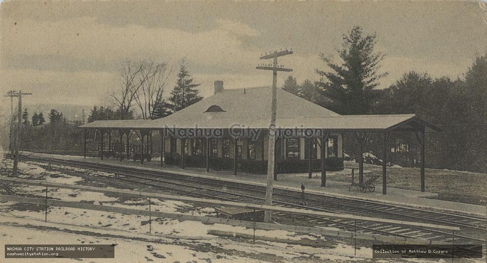 Postcard: Boston & Maine Railroad Station, Candlemas Day 1906